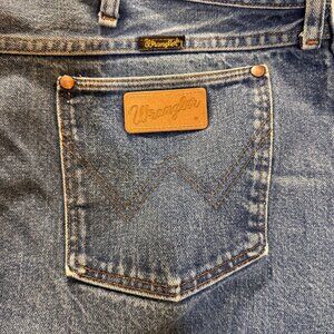 Wrangler Jeans Men 48x32 Repaired Work Denim Blue Cowboy Western